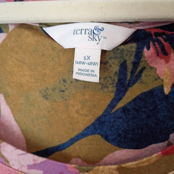 Terra & Sky Multicolor Floral Swing Dress - Picture 2 of 4